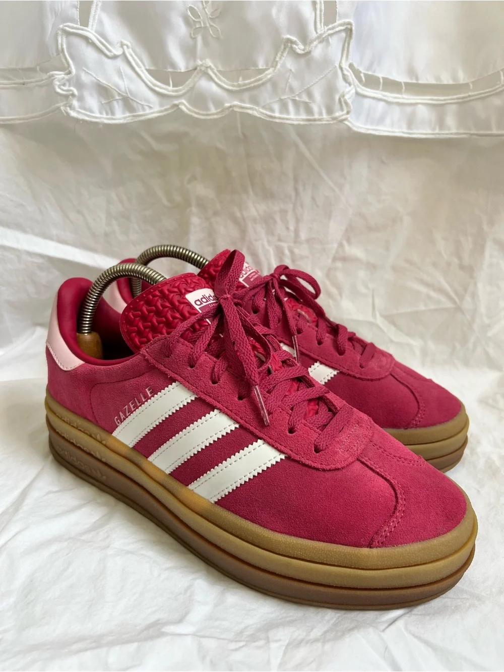 NWOT Adidas Gazelle Bold Platform Sneakers Pink White Gum Women’s Size 8.5